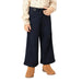 Mayoral Girl's Buckle Flared Pants in navy, on model front