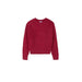 Mayoral Girl's Sequin Sweater shown in the Cherry color option. Front view.