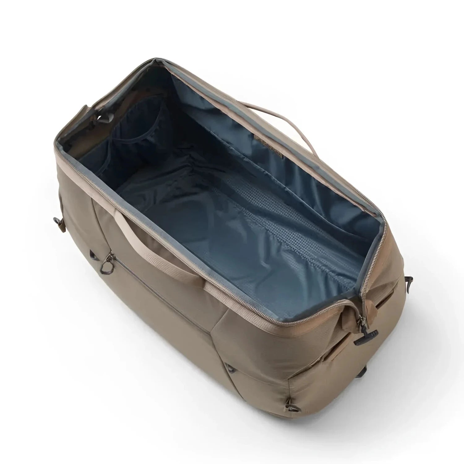 Gregory Alpaca Wide Mouth Duffel 50L in mirage tan, top view