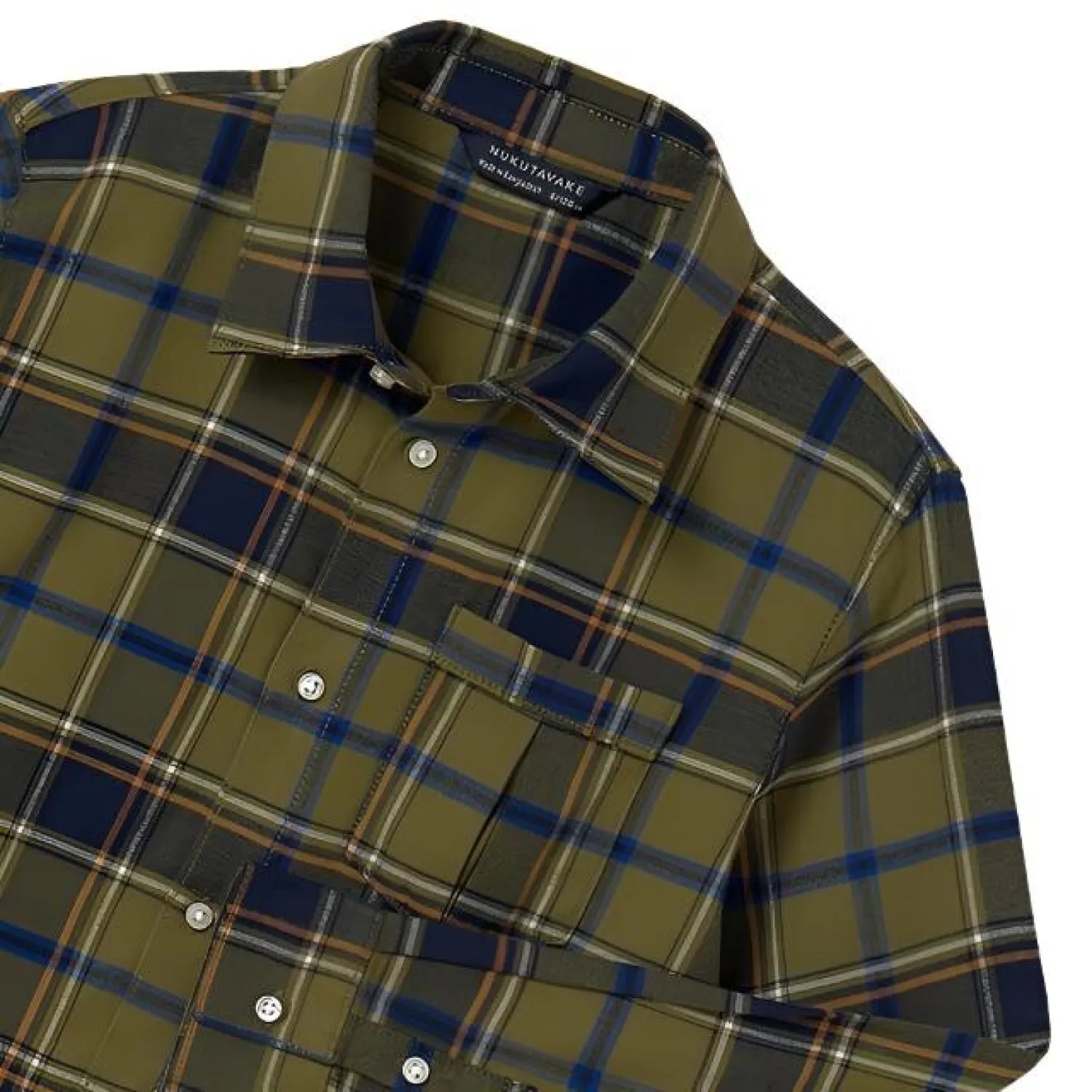 Mayoral Boy's Plaid Long Sleeve Shirt Khaki Collar Detail