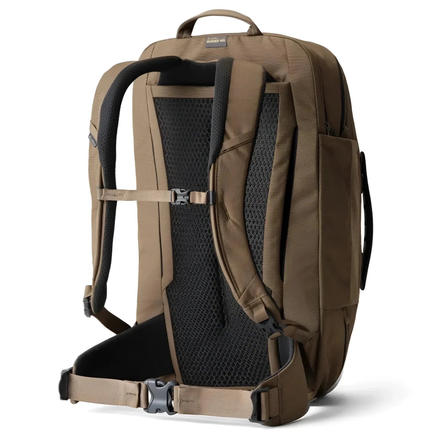 Gregory Border Carry-On 40 in mesa brown back view