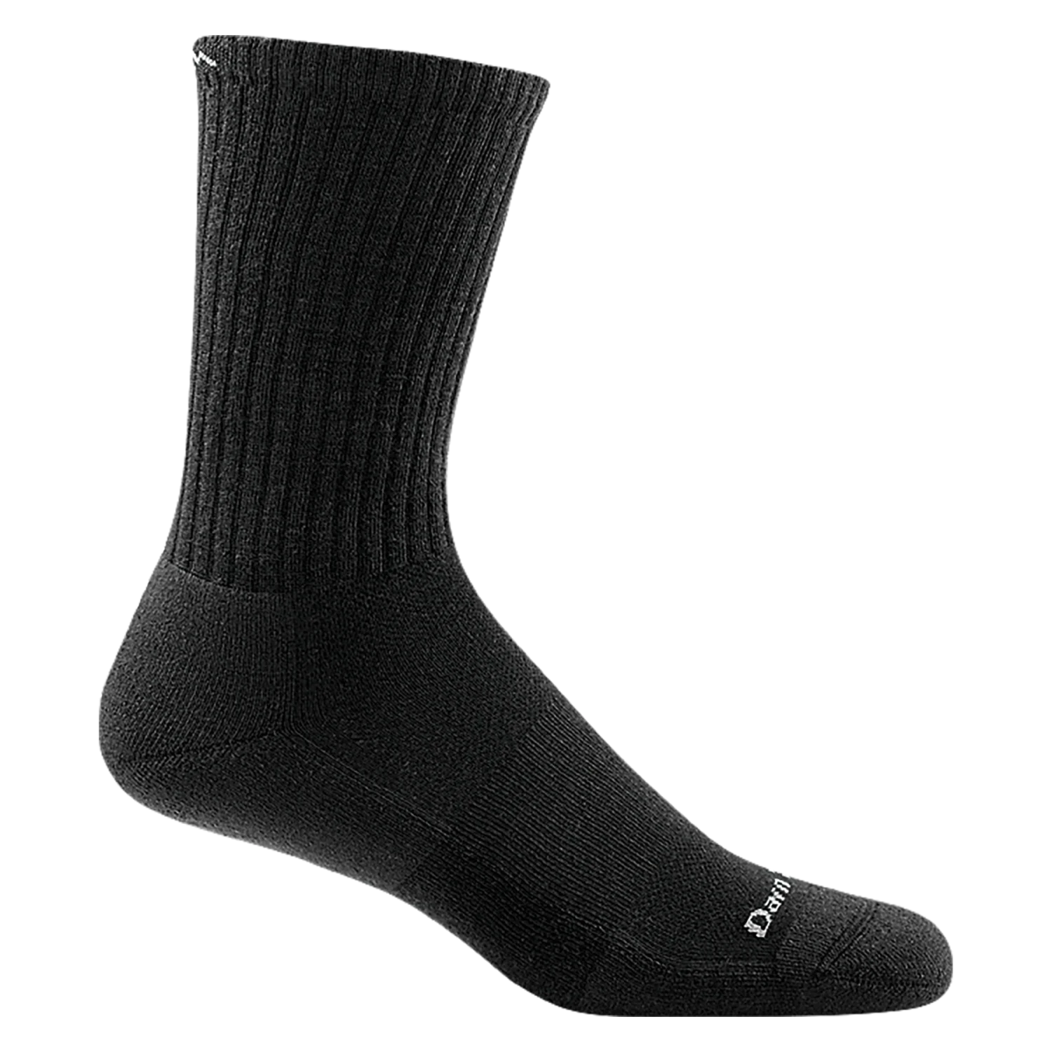 Darn Tough Men's The Standard Crew Cushioned Lightweight Lifestyle Socks in black, side view