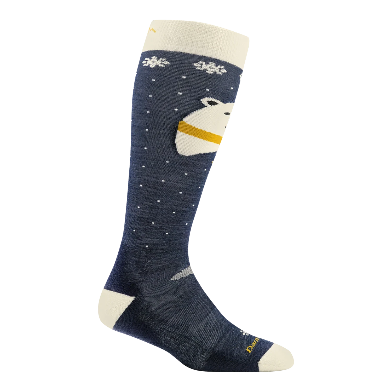 Darn Tough Kid's Polar Bear Over-the-Calf Midweight Ski & Snowboard Socks in blue