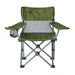 LL Bean Kid's Base Camp Chair shown in the Leaf Green color option, front view, open.