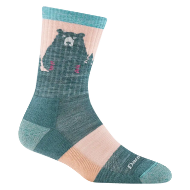 Women's Bear Town Micro Crew Lightweight Hiking Socks in quartz, side view