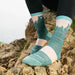 Women's Bear Town Micro Crew Lightweight Hiking Socks in quartz, model view