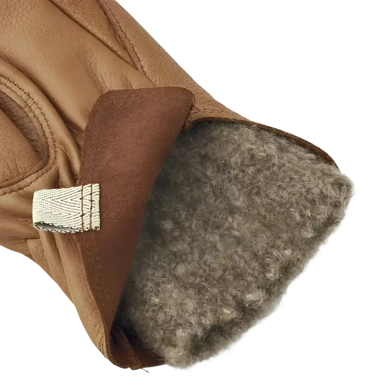 Hestra Women's Tiril Mitt in cork, wool liner detail