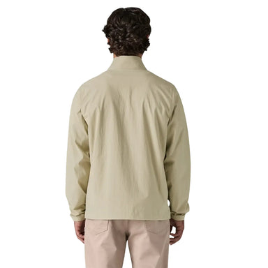 Patagonia Men's Outdoor Everyday Marsupial Pullover in pelican, model back view