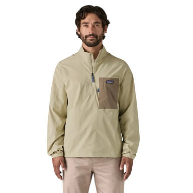Patagonia Men's Outdoor Everyday Marsupial Pullover in pelican, model front view