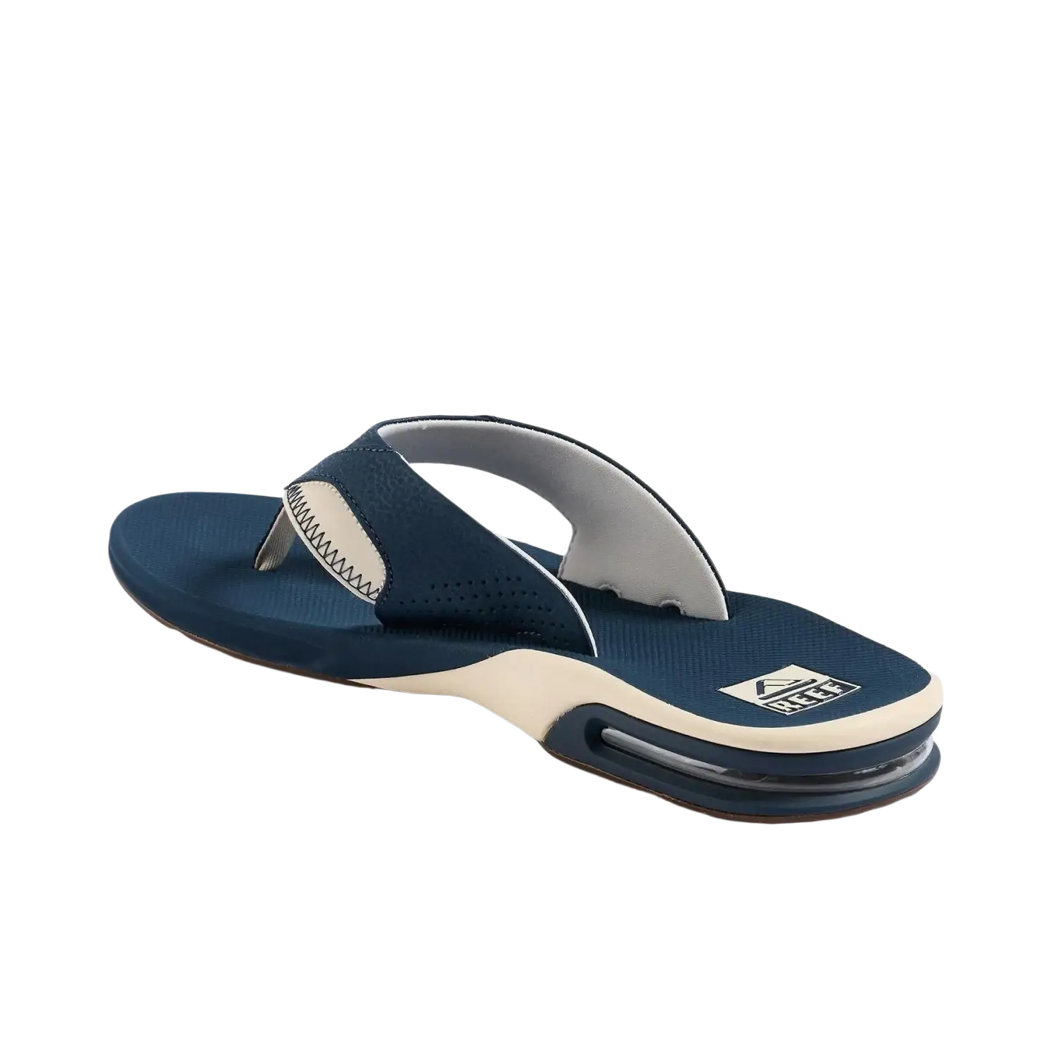 Reef Men's Fanning Sandal in navy/oat, back view