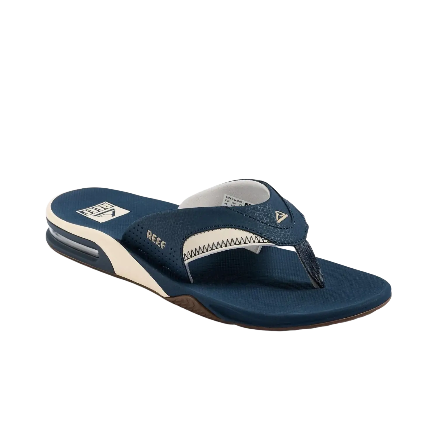 Reef Men's Fanning Sandal in navy/oat, front view