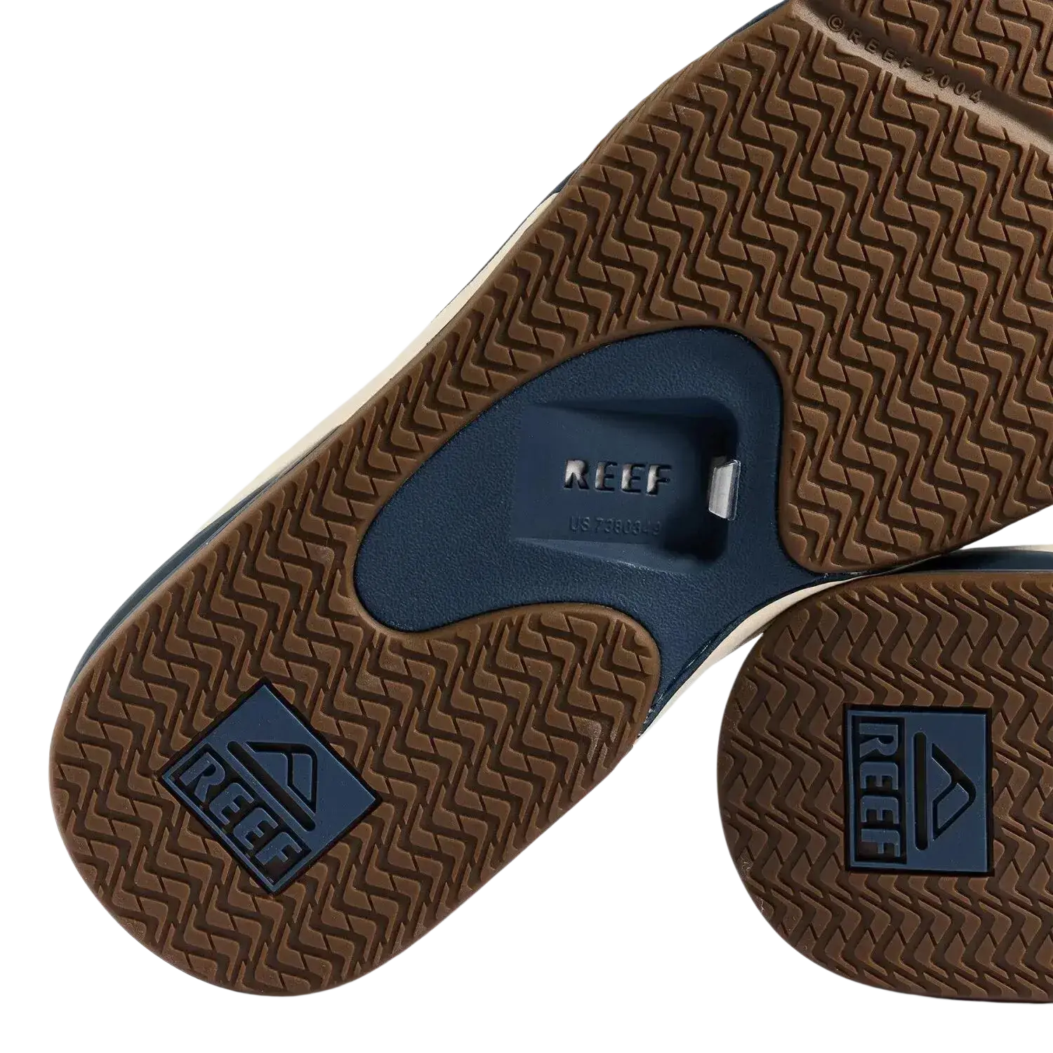 Reef Men's Fanning Sandal in navy/oat, se viewle