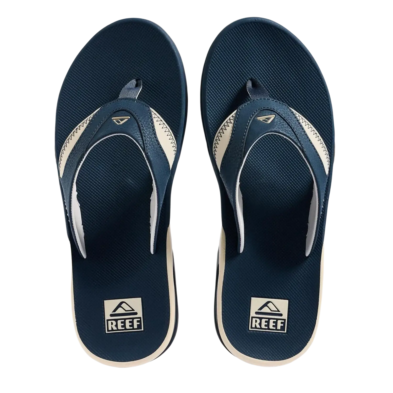 Reef Men's Fanning Sandal in navy/oat, top view