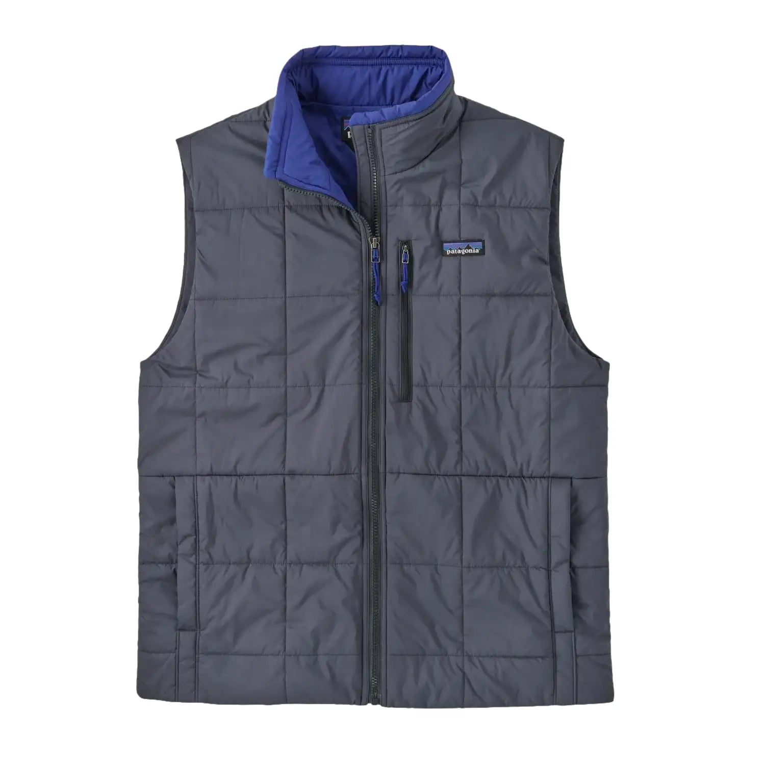 Patagonia Men's Light Gust Vest in smolder blue, flat front view