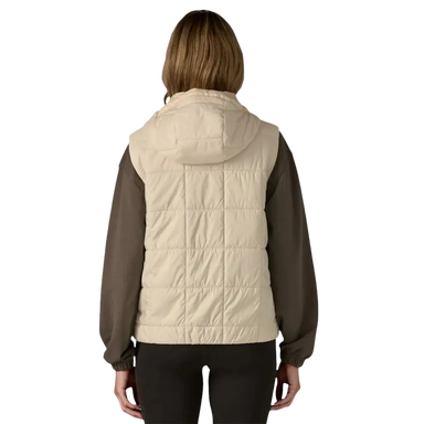 Patagonia Women's Light Gust Hooded Vest in natural, on model back view