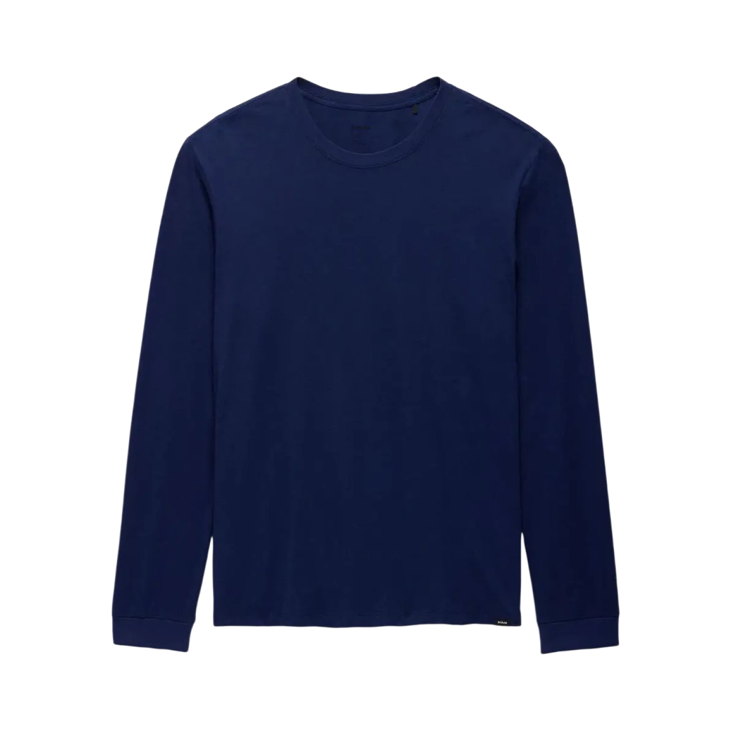 PrAna Men's Everyday Long Sleeve Tee in capulet blue, flat front view