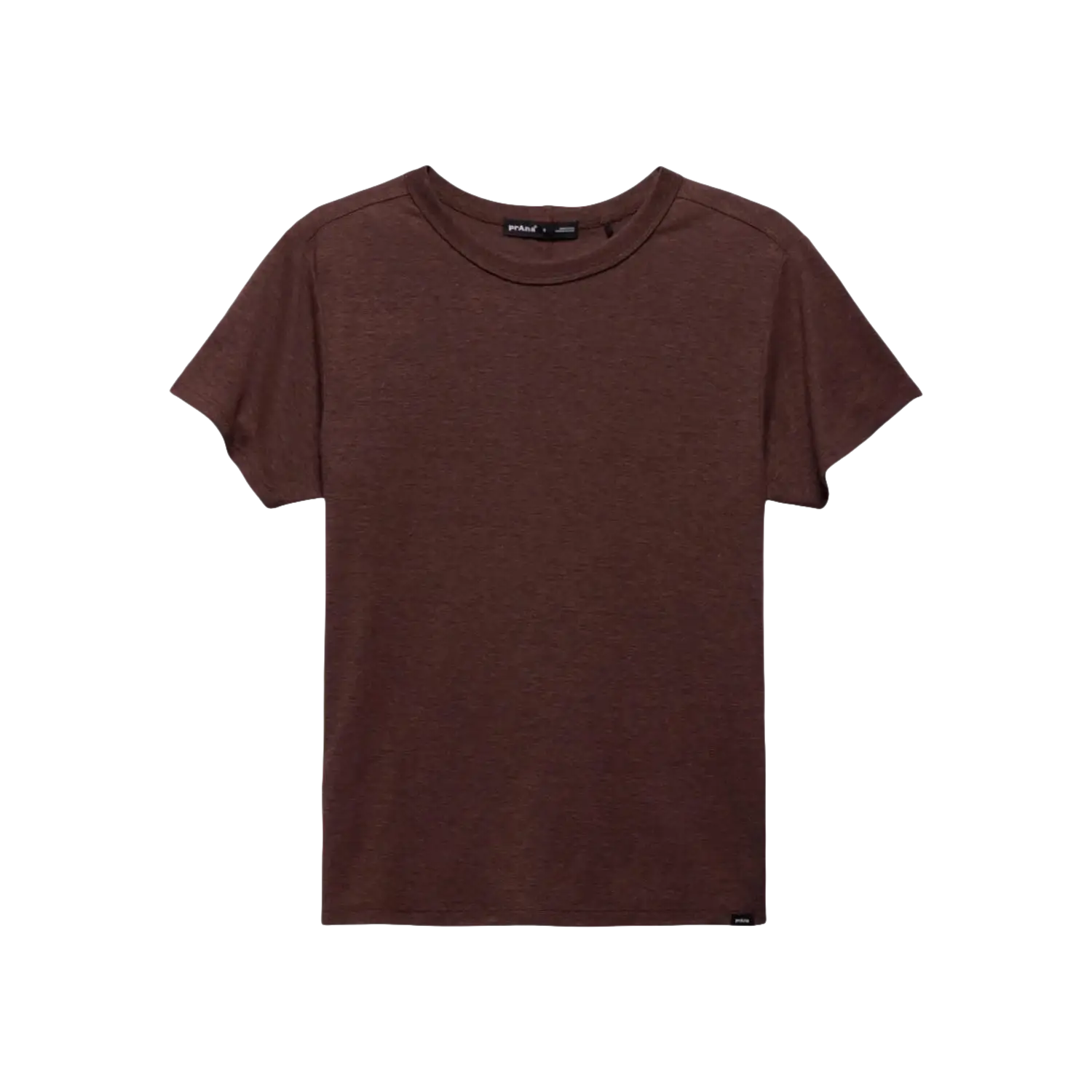 Prana Women's Cozy Up Short Sleeve Crew in mocha, flat front view