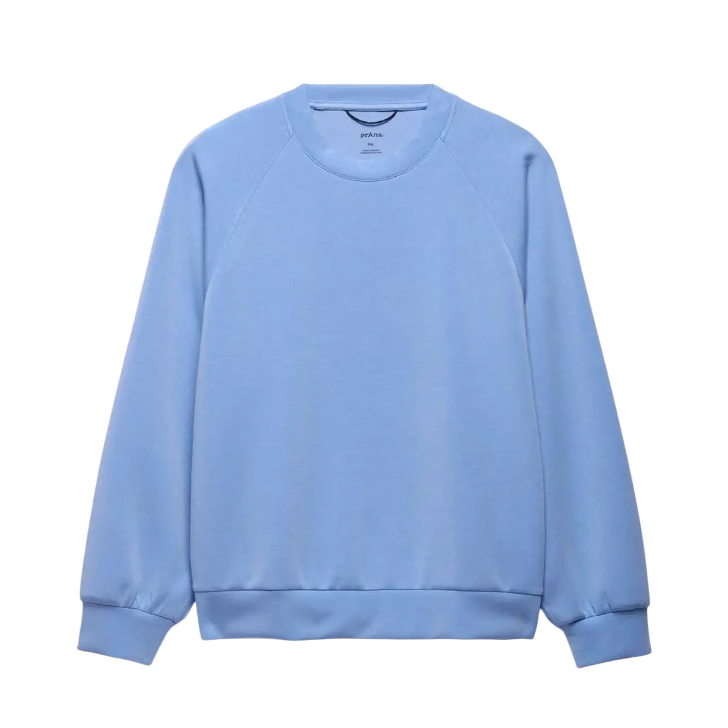 PrAna Women's Shea Soft Crewneck in blue vibes, flat front view