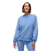 PrAna Women's Shea Soft Crewneck in blue vibes, on model front view