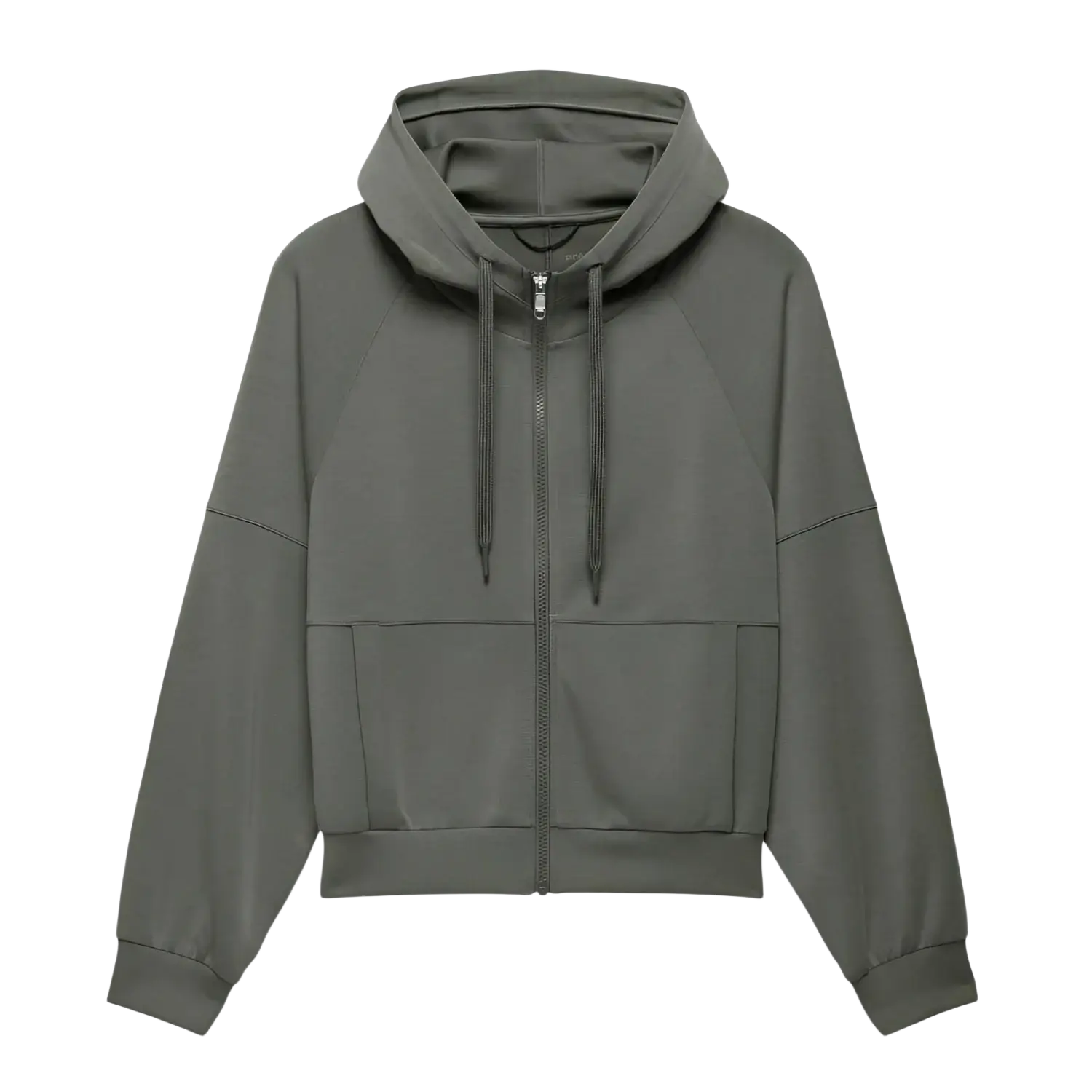 PrAna Women's Shea Full Zip Hoodie in thyme, flat font view