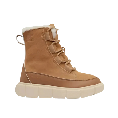 Sorel Kid's EXPLORER™ III Waterproof Boot in tawny buff & bleached ceramic, side view