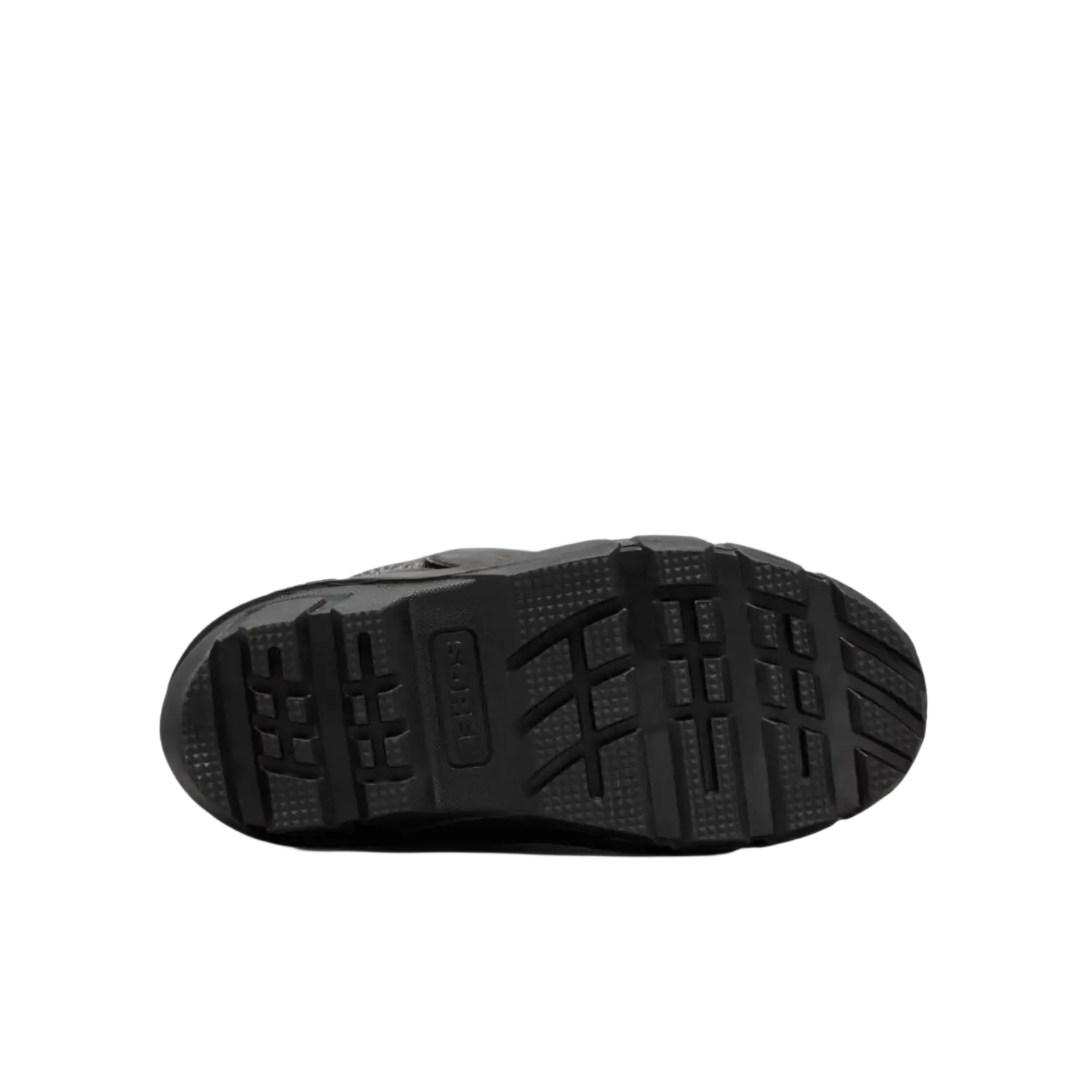 Sorel Kid's Flurry Boot in black & ty grey, sole view