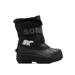 Sorel Kid's Snow Commander™ Boot in black & charcoal, side view