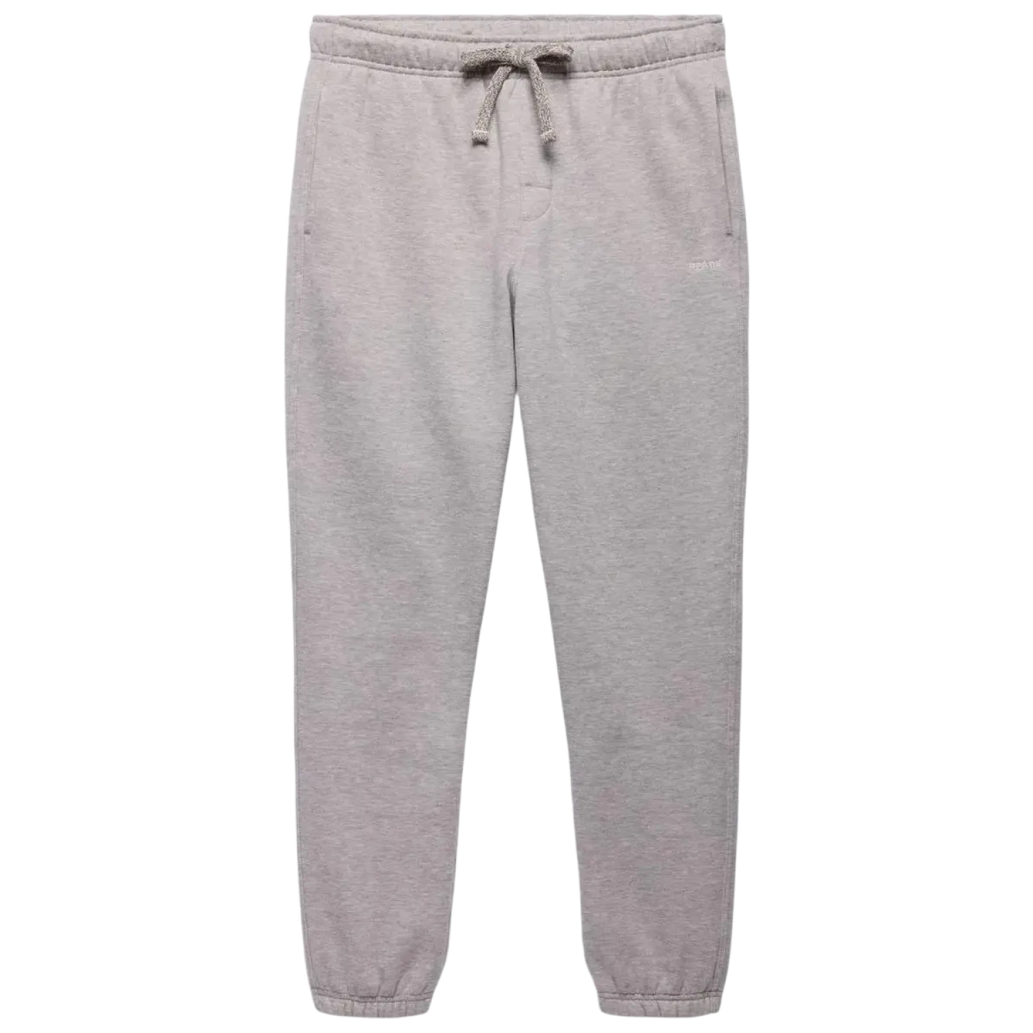 PrAna M's prAna Fleece Sweatpant in heather grey, flat front view