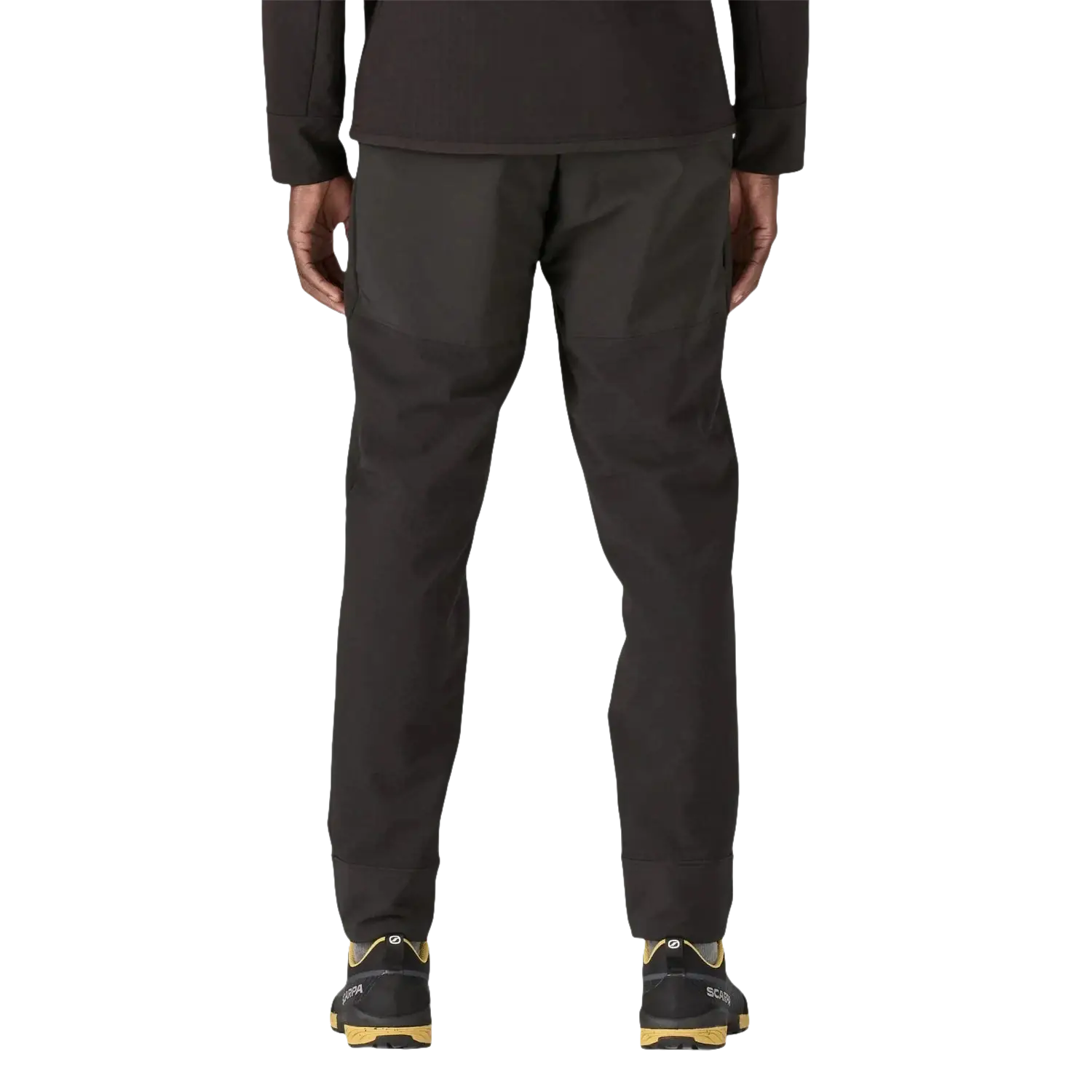 Patagonia Men's R2® TechFace Pants in black, on model back view