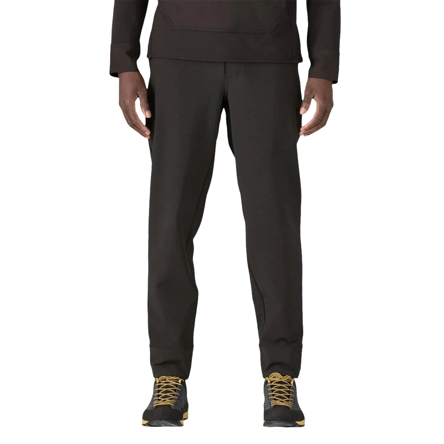 Patagonia Men's R2® TechFace Pants in black, on model front view
