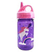 Nalgene Kid's Grip N Gulp 12oz Water Bottle in purple unicorns, side view