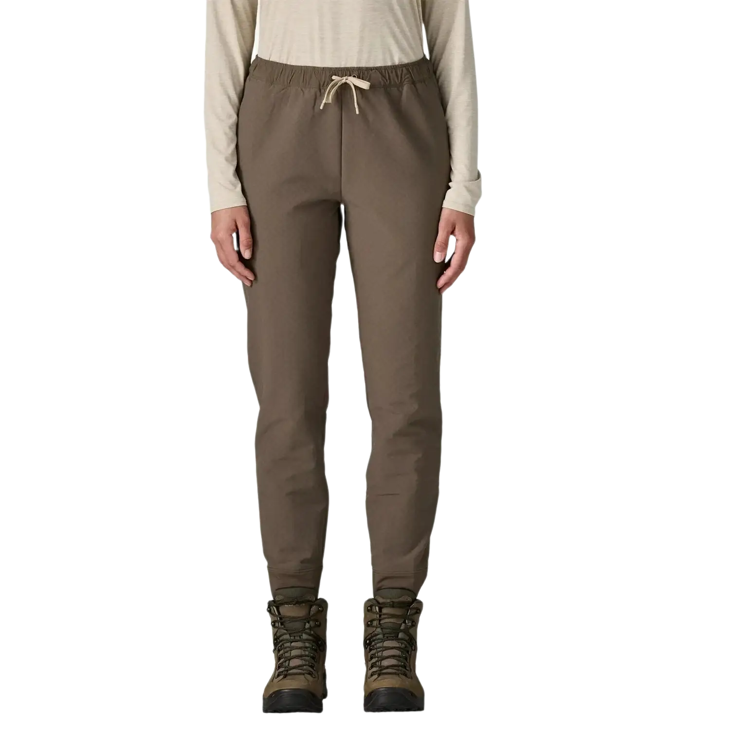 Patagonia Women's R2® CrossStrata Pants in marlow brown , model front view