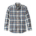 L.L. Bean M's Scotch Plaid Flannel Shirt, Traditional Fit in indigo tartan, flat front view