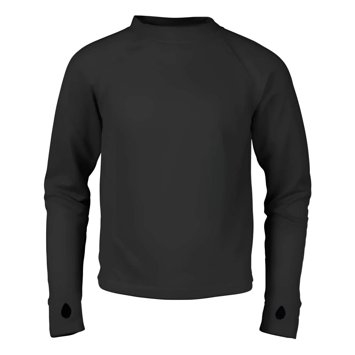 L.L. Bean Kid's Wicked Warm Midweight Long Underwear in black, front view