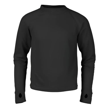 L.L. Bean Kid's Wicked Warm Midweight Long Underwear in black, front view