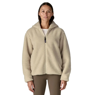 Patagonia Women's Lunar Dusk Fleece Hoody in natural, on model front view