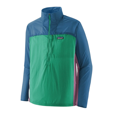 Patagonia Men's Houdini® Stash 1/2-Zip Pullover in aqua stone, front view