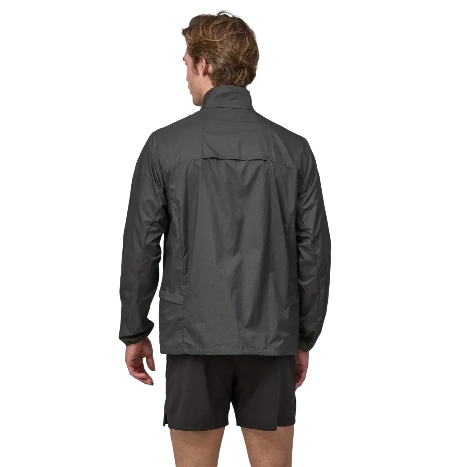 Patagonia Men's Houdini® Stash 1/2-Zip Pullover in forge grey, model back view