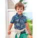 Mayoral Baby Short Sleeve Polo, Indigo, front view on model