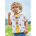 Mayoral Baby Short Sleeve Shirt, White, front view on model