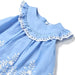Mayoral Baby Embroidered Dress, Indigo, collar view flat 