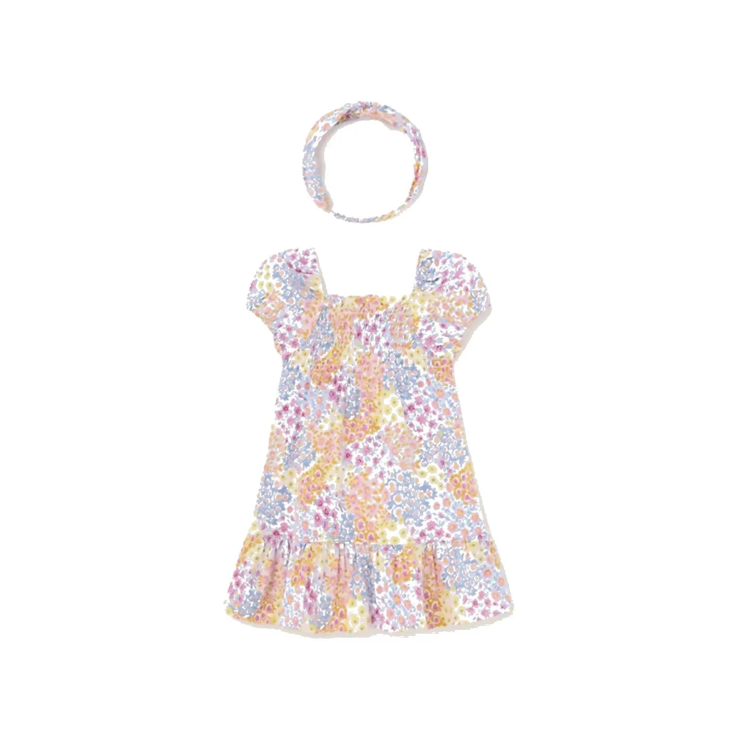 Mayoral Baby Printed Dress, Dahlia, front view flat 