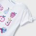 Mayoral K's Short Sleeve Shirt, White/Orchid, front view zoomed in 
