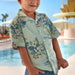 Mayoral K's Short Sleeve Button Down Shirt, Botanic, front view on model