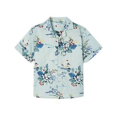 Mayoral K's Short Sleeve Button Down Shirt, Botanic, front view flat 