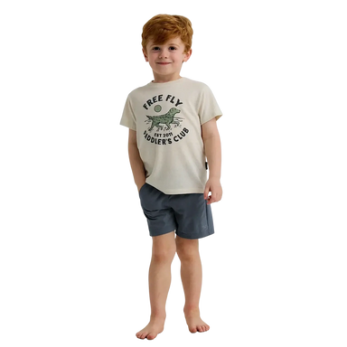 Free Fly Toddler Breeze Shortin storm cloud, on model front view