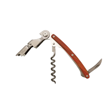 Deejo Waiter's Knife 75g in coralwood, side view open