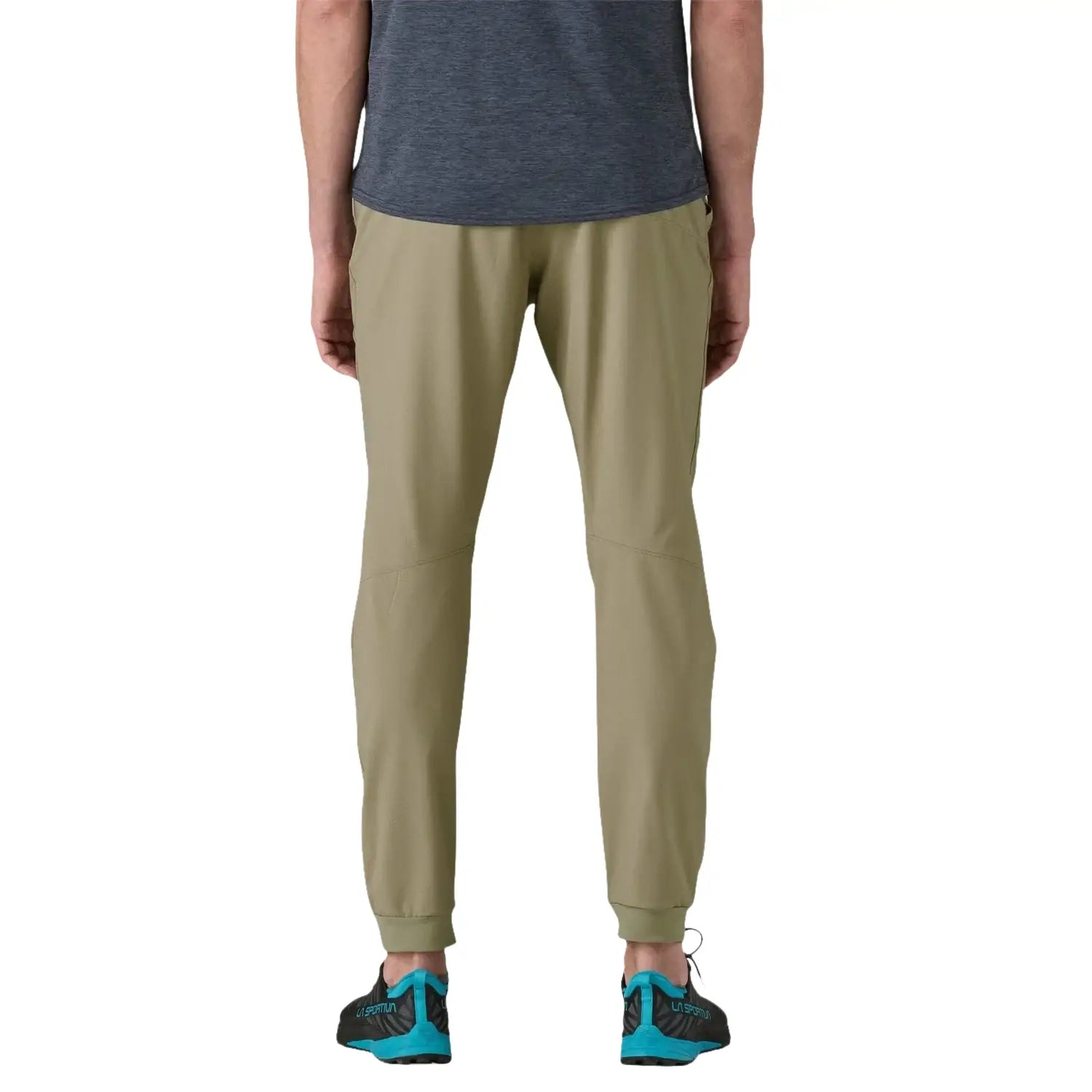 Patagonia Men's Terrebonne Trail Joggers in river rock green, model back view
