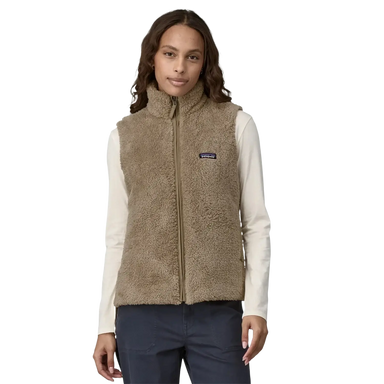 Patagonia Women's Los Gatos Fleece Vest in seabird grey, on model front view
