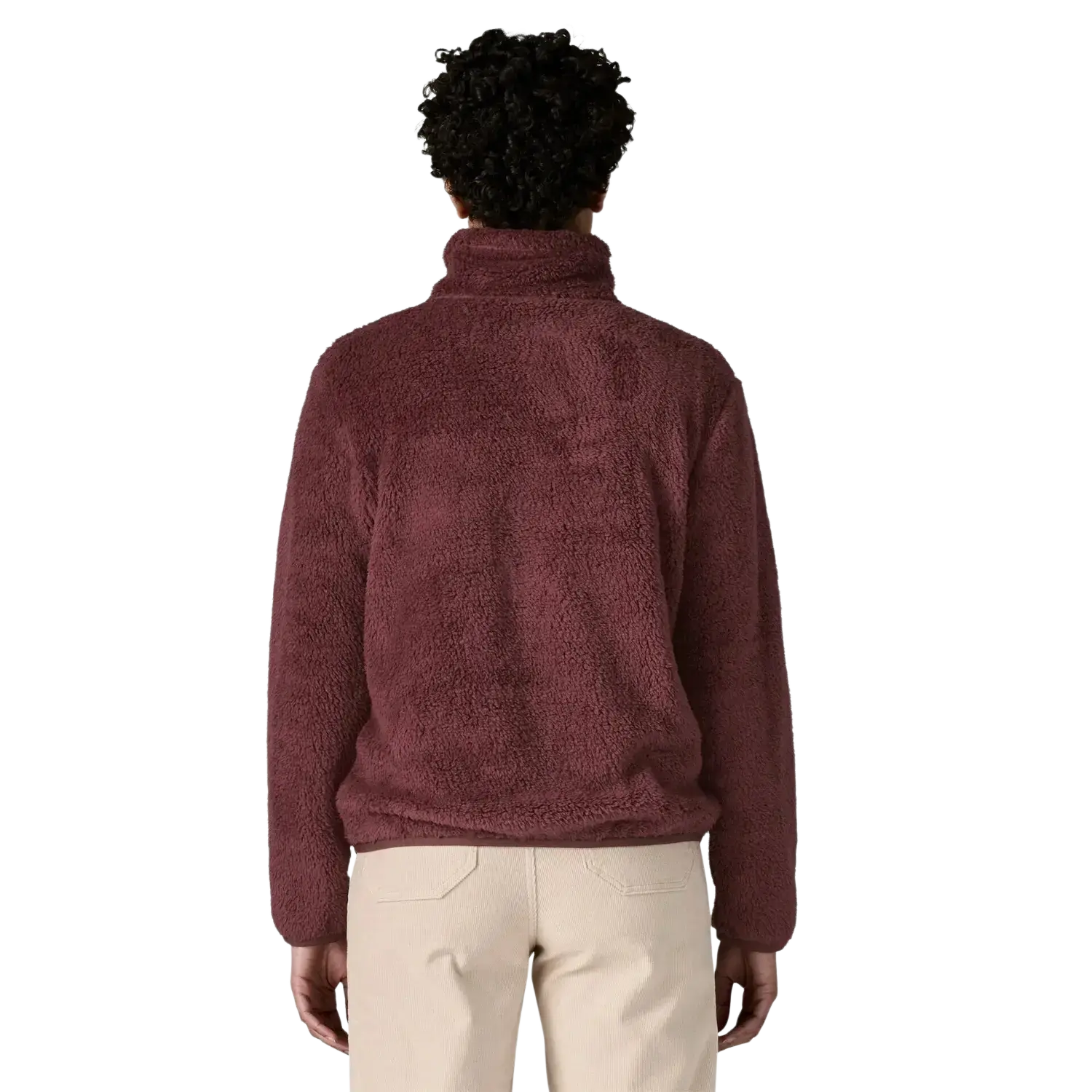 Patagonia Women's Los Gatos 1/4-Zip Fleece in dark ruby, on model back view